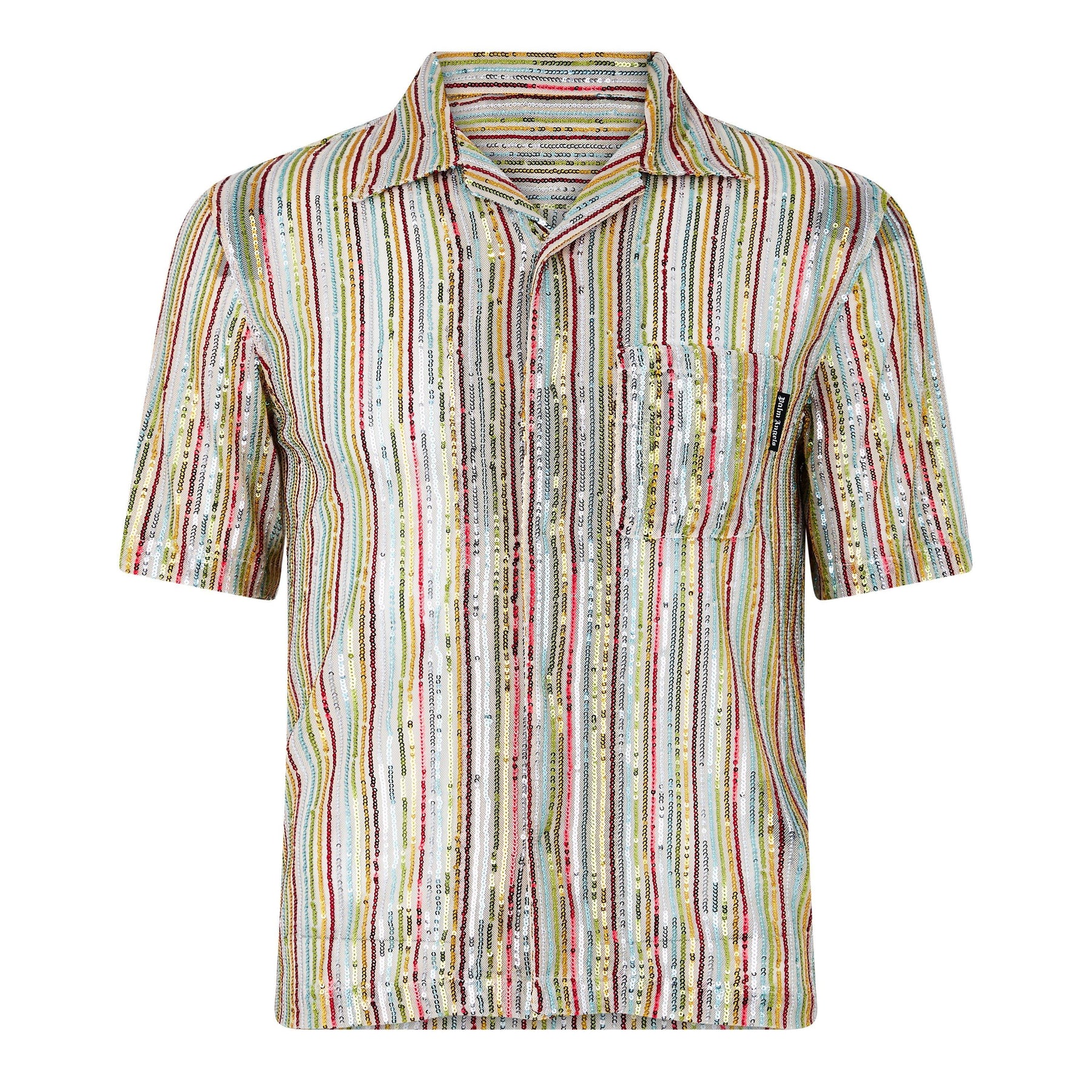 Rainbow Sequins Bowling Shirt
