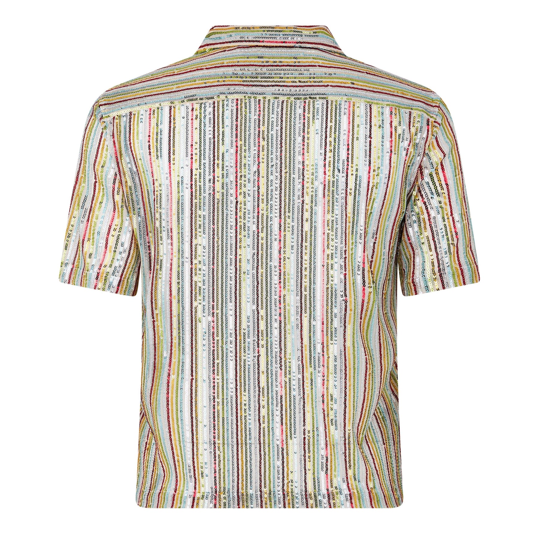 Rainbow Sequins Bowling Shirt
