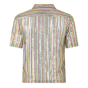 Rainbow Sequins Bowling Shirt