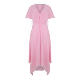 Asymmetric Crepe Midi Dress