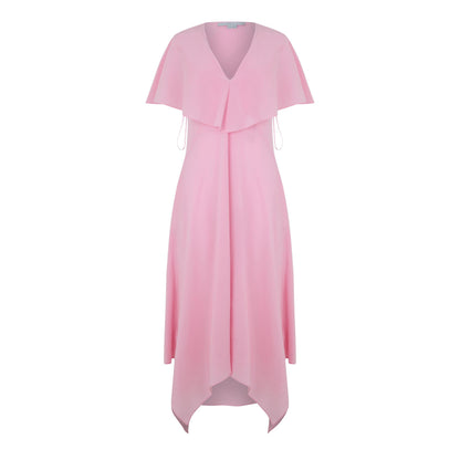 Asymmetric Crepe Midi Dress