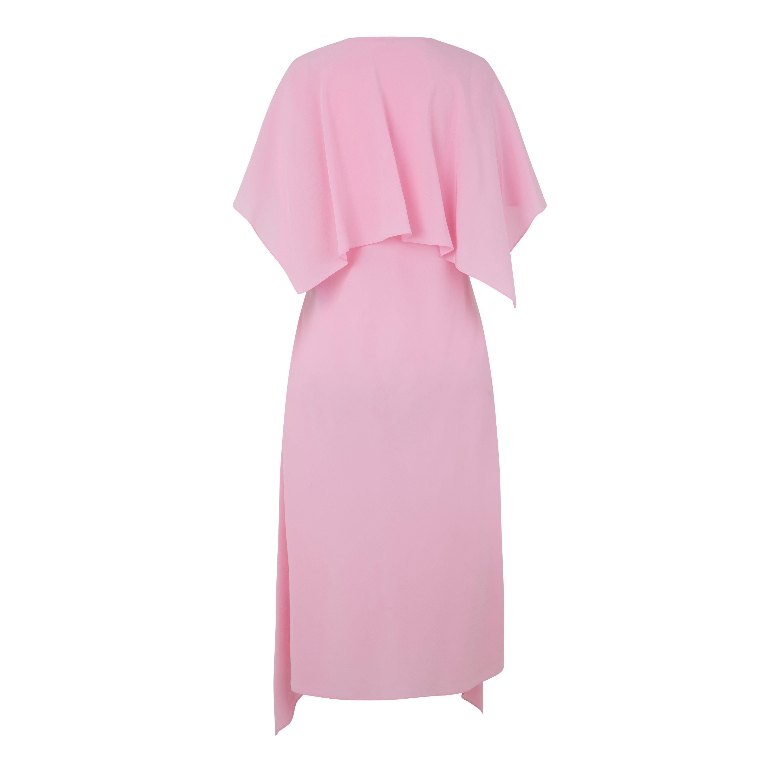 Asymmetric Crepe Midi Dress