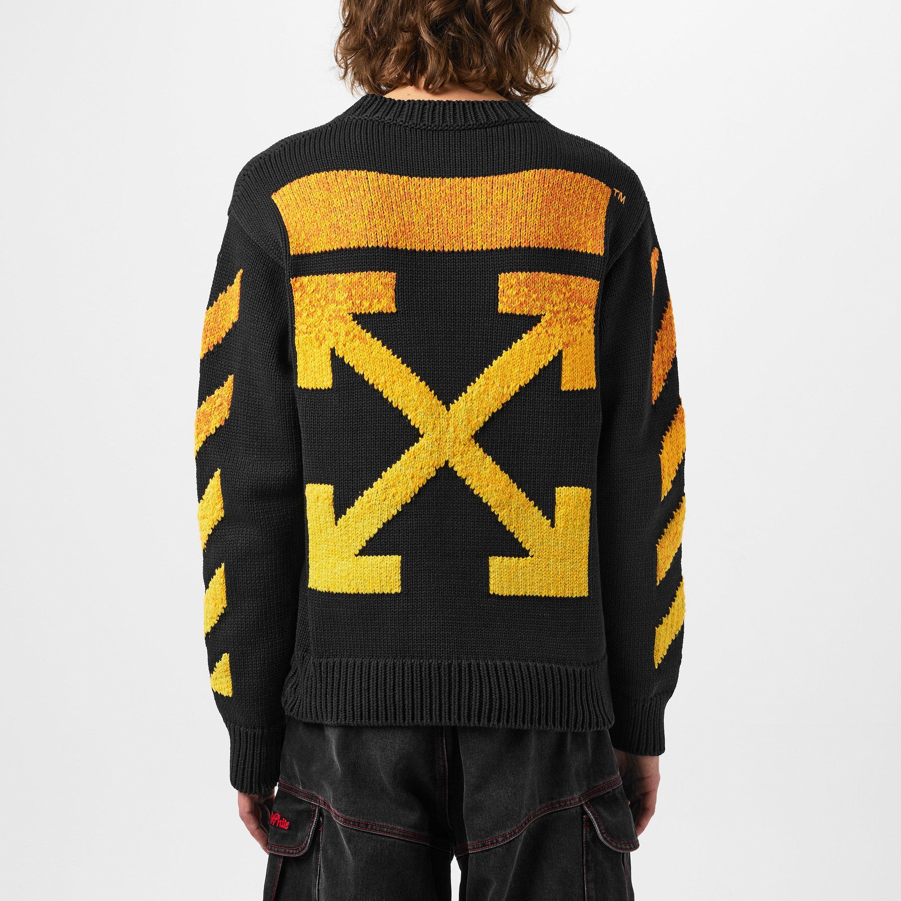 Men's Orange Gradient Arrow Design Hoodie