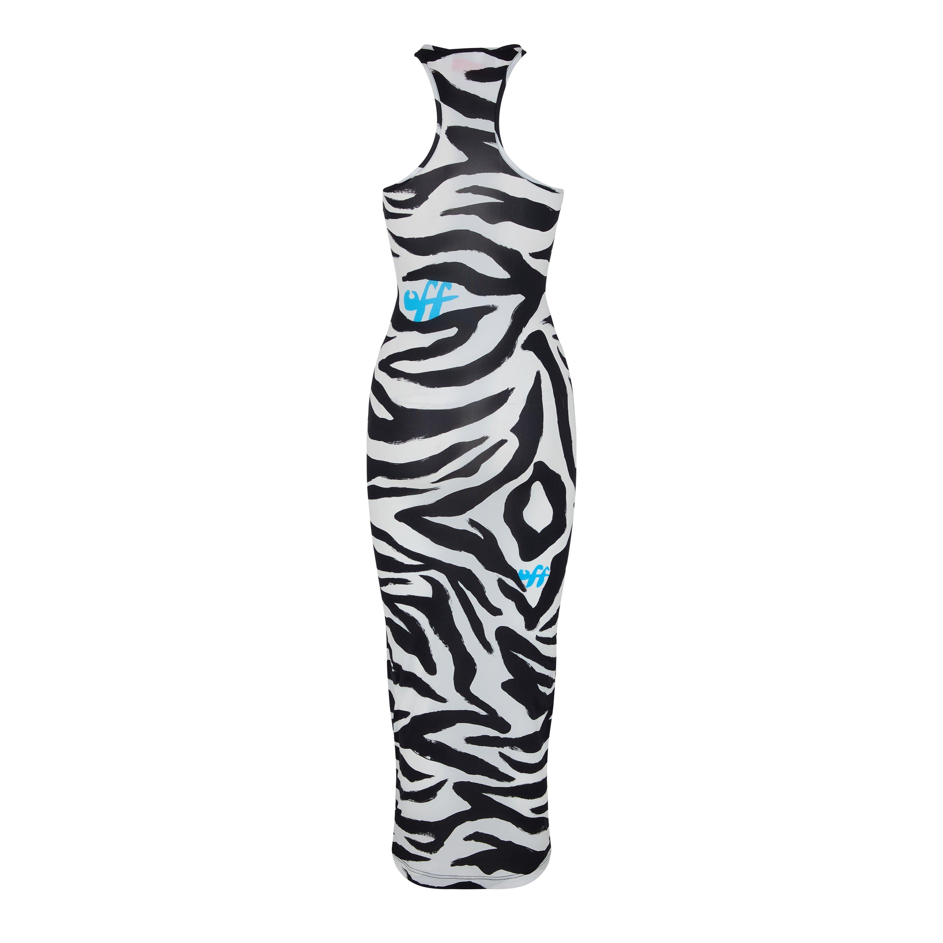 Zebra Print Long Sleeve Maxi Dress Shirt