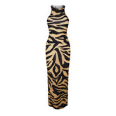 Zebra Print Maxi Dress