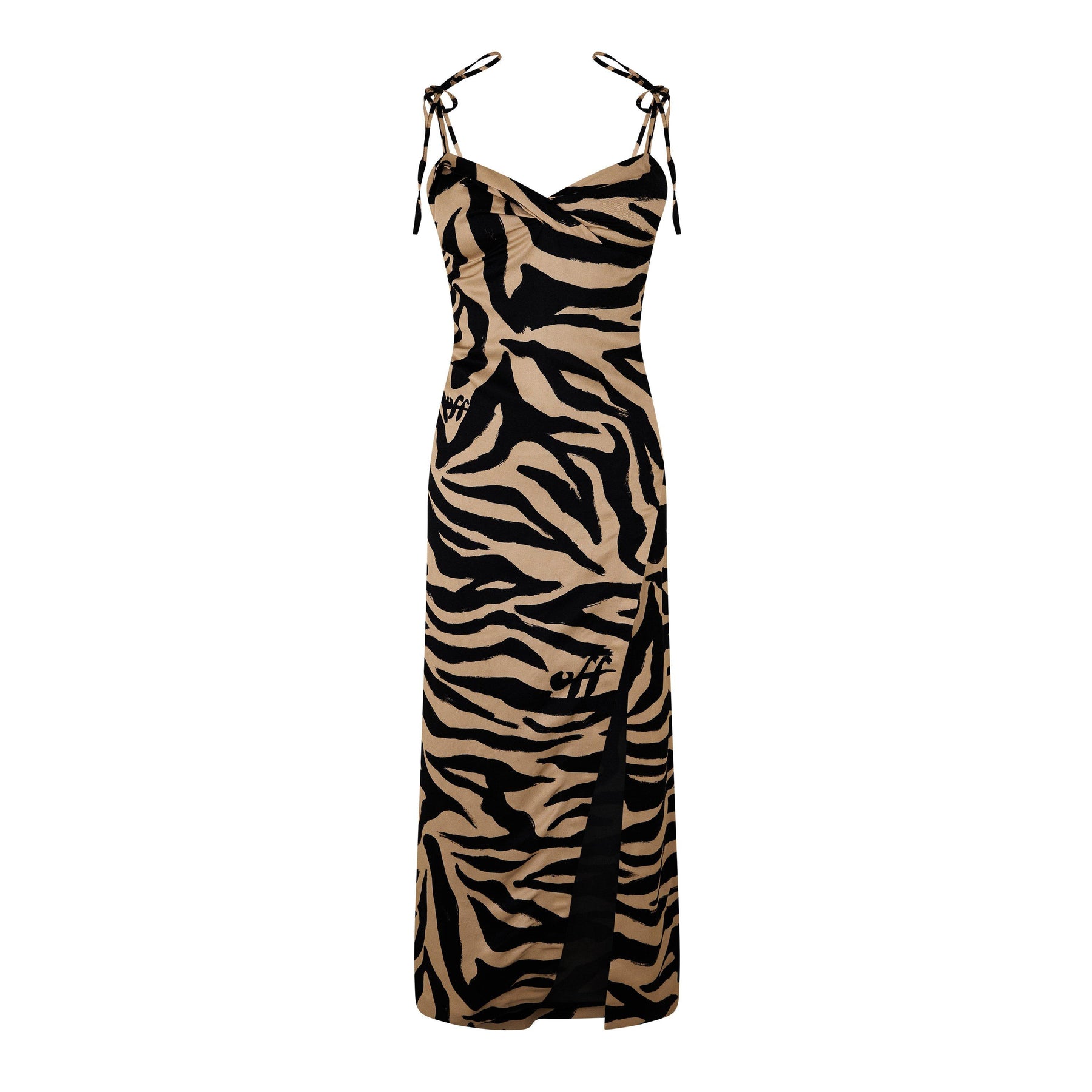 Women's Zebra Print Midi Dress Design