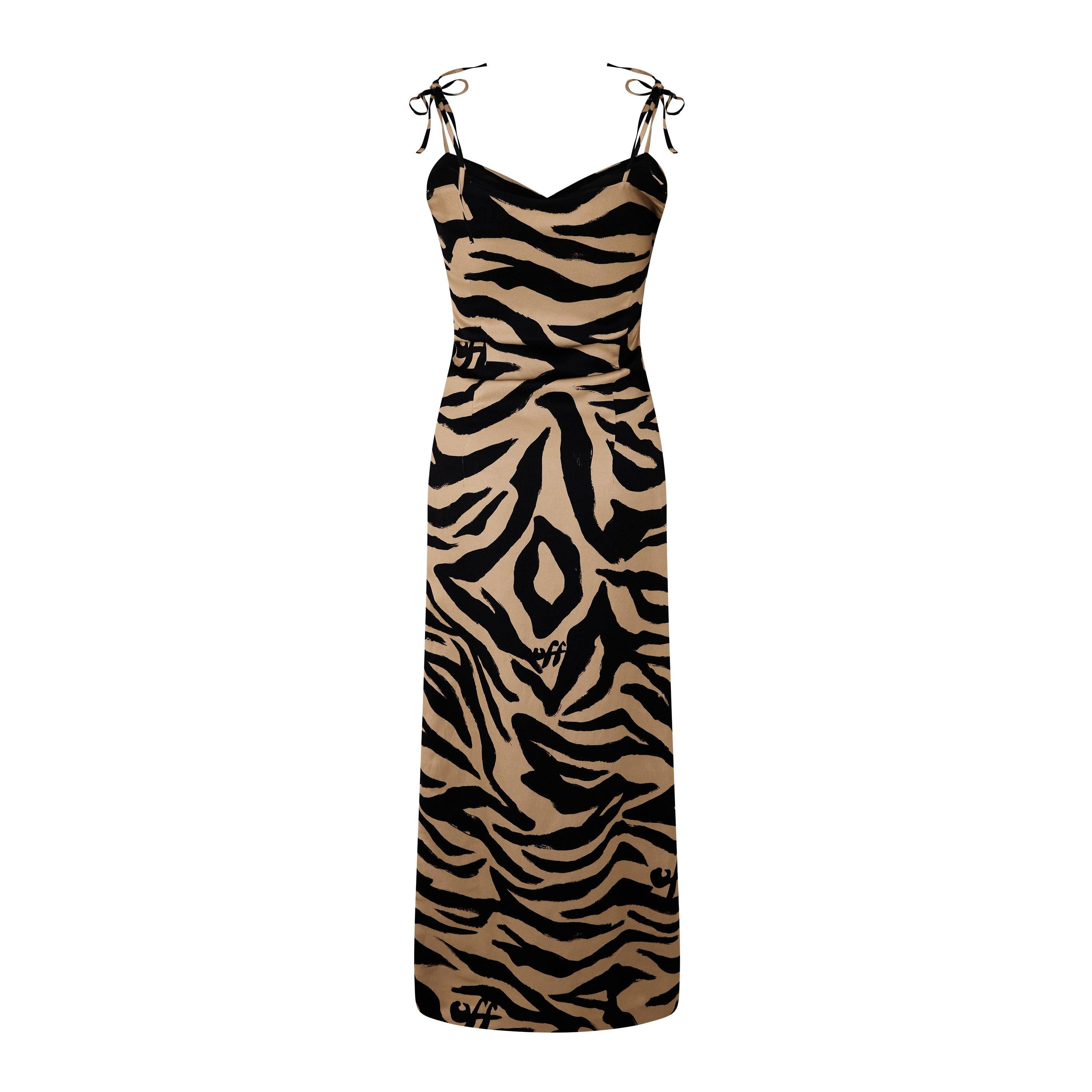 Zebra Print Midi Dress