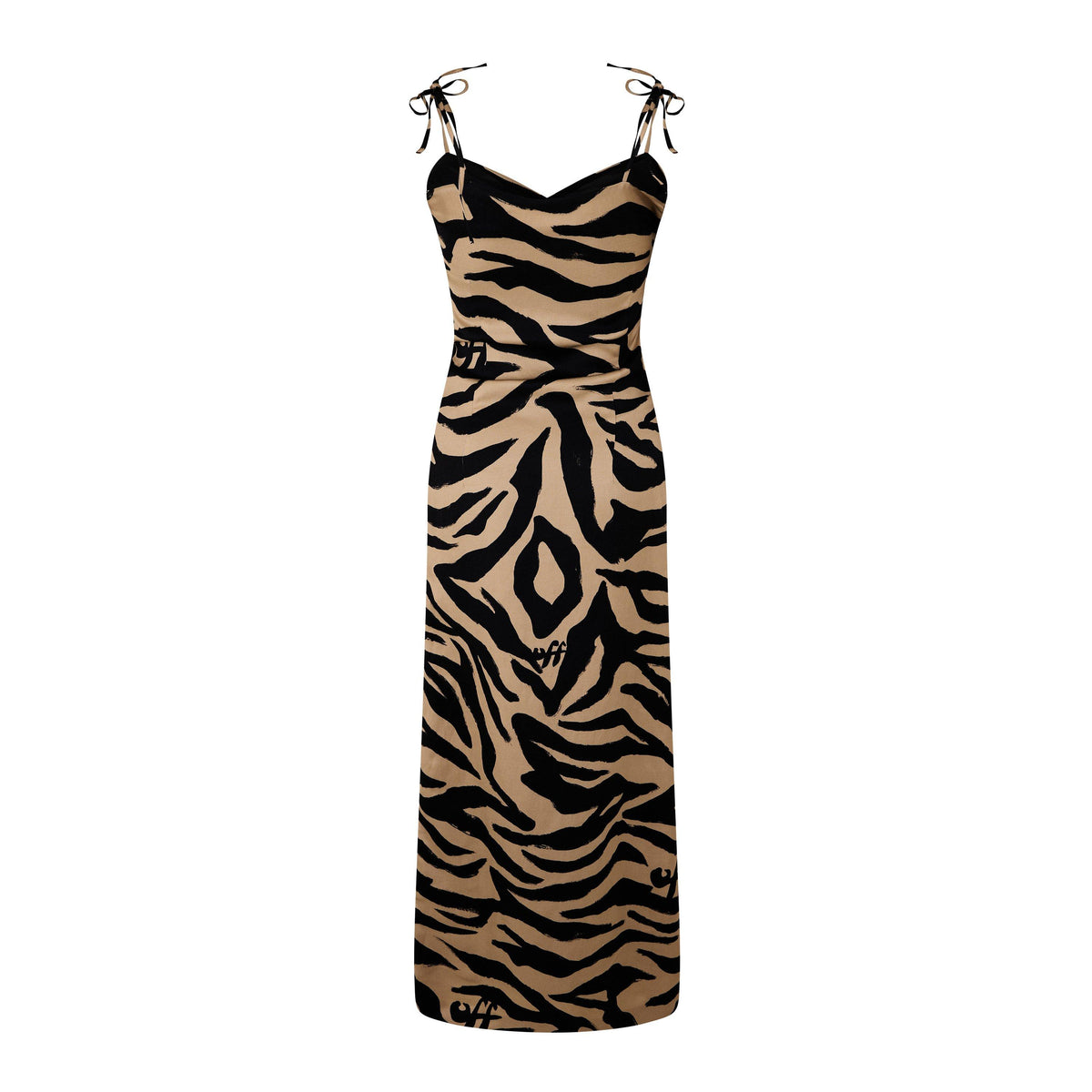 Women's Zebra Print Midi Dress Design
