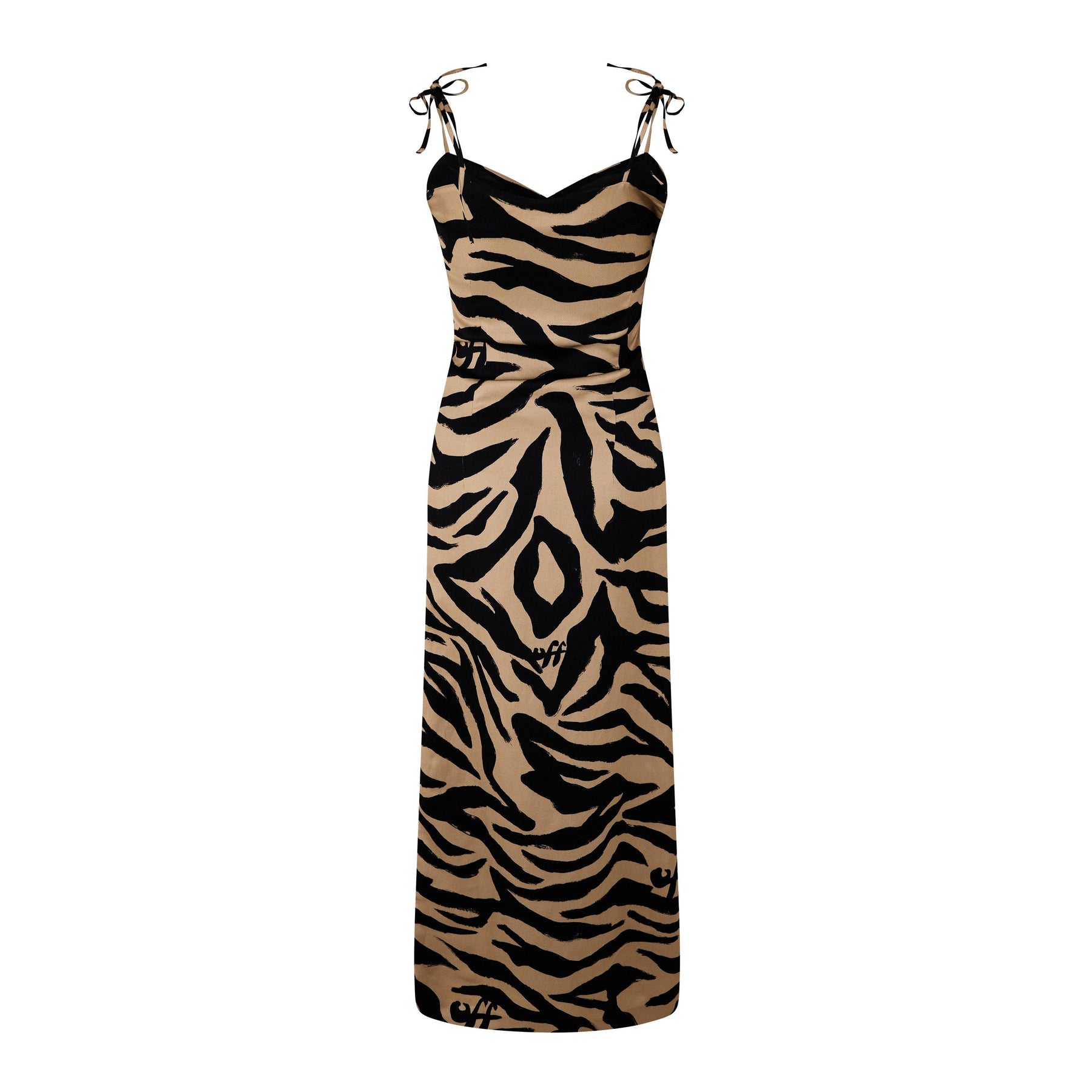 Women's Zebra Print Midi Dress Design