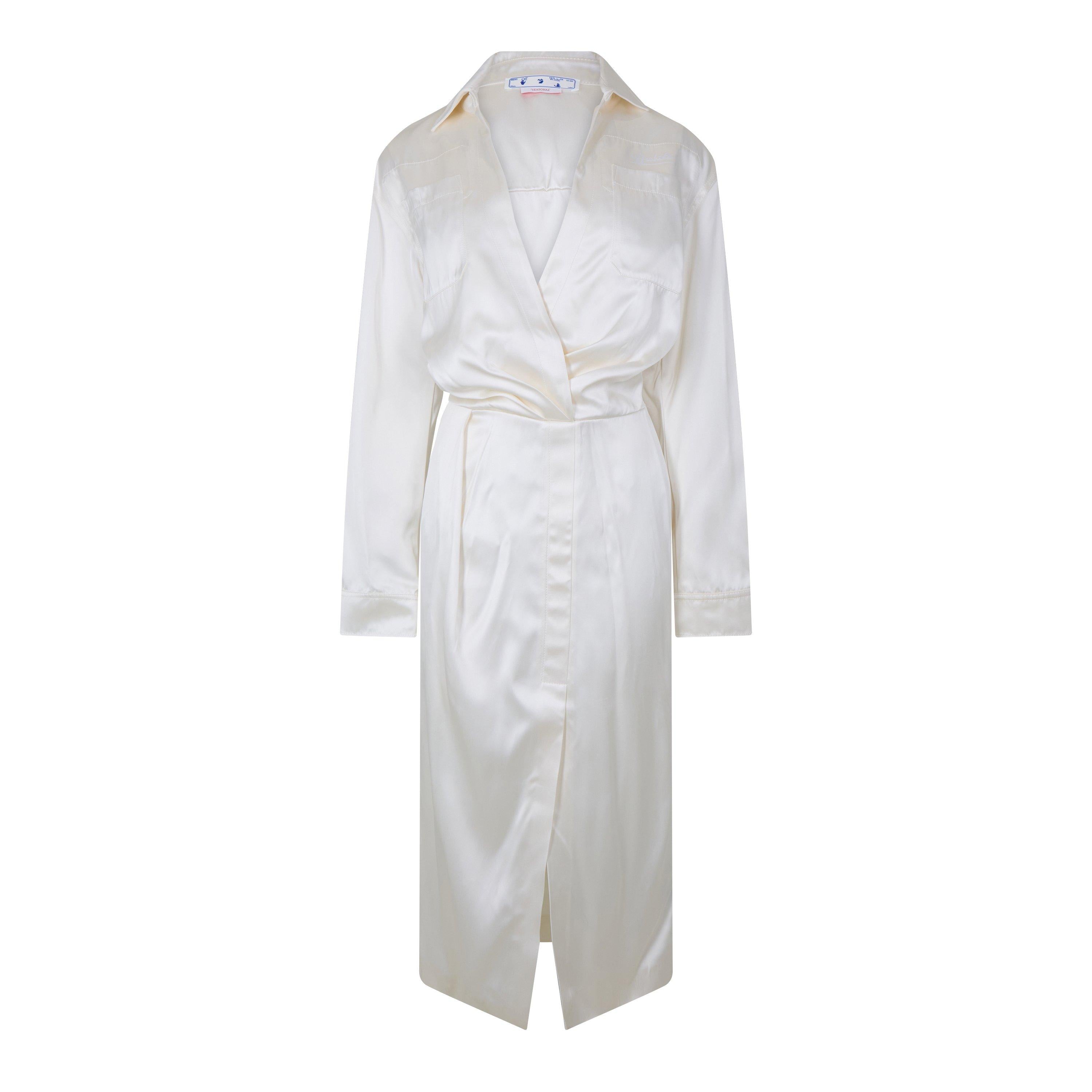 Chine Satin Twist Long Sleeve Dress Shirt