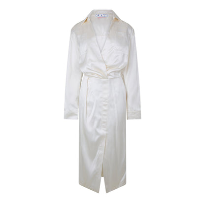 Chine Satin Twist Long Sleeve Dress Shirt