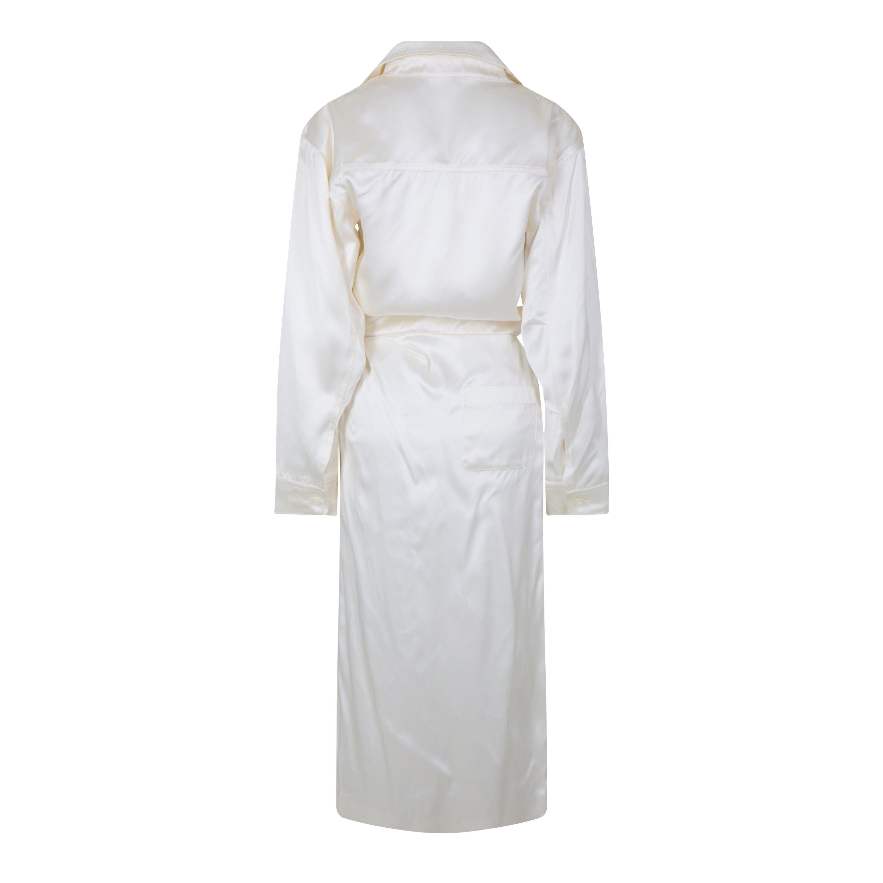 Chine Satin Twist Long Sleeve Dress Shirt
