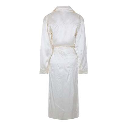 Chine Satin Twist Long Sleeve Dress Shirt