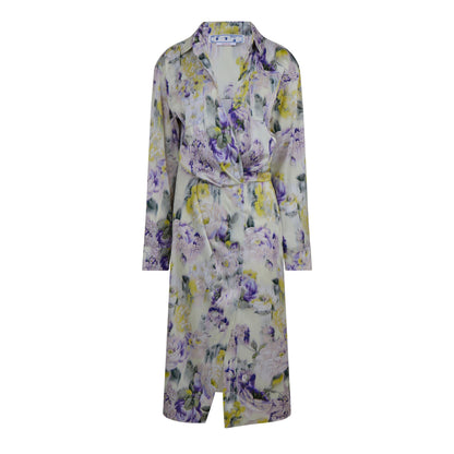 Chine Satin Twist Long Sleeve Dress Shirt