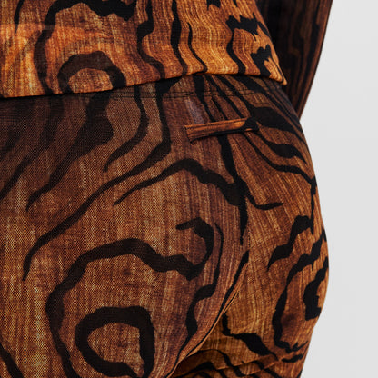 High Waisted Stretch Flared Trousers