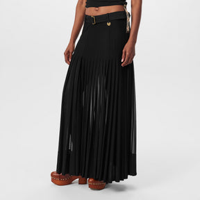 Burb Pleat Blk Skirt Ld62