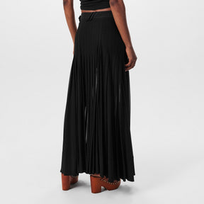 Burb Pleat Blk Skirt Ld62