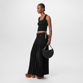 Burb Pleat Blk Skirt Ld62