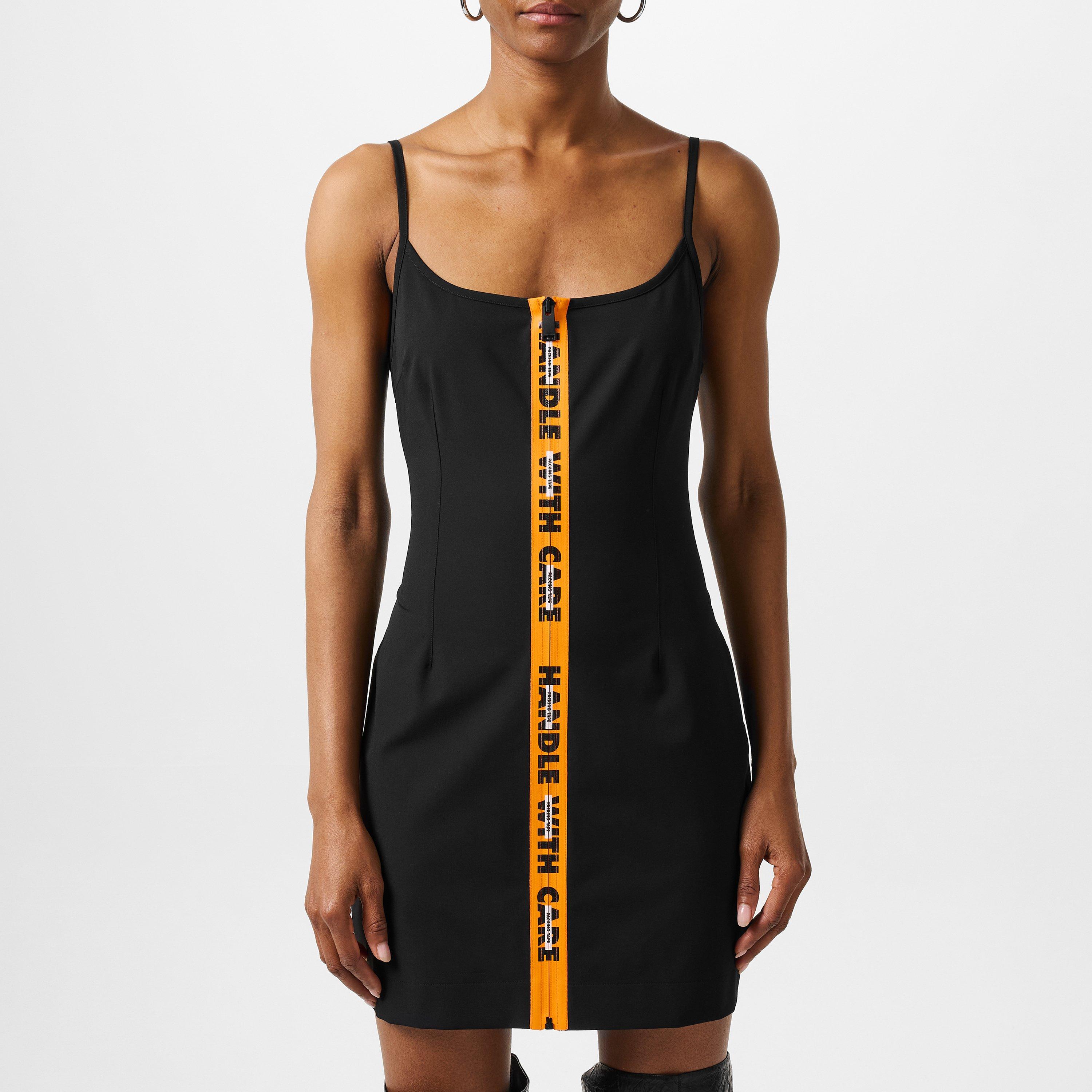 Stretch Gabardine Zipped Mini Dress
