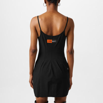 Stretch Gabardine Zipped Mini Dress