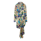 Floral Asymmetric Shirt Dress