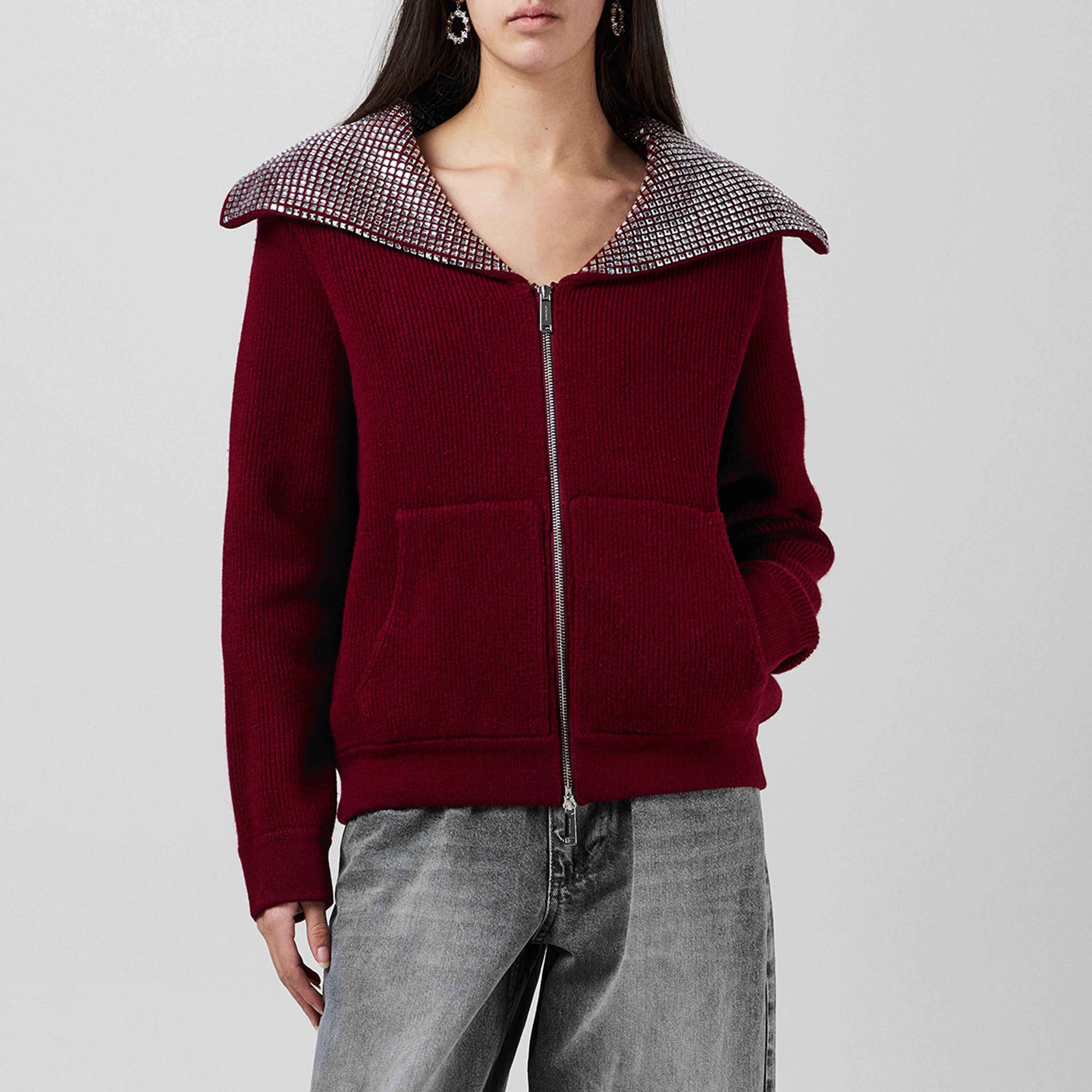 Diamante Knitted Crew Neck Jumper