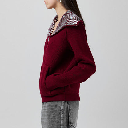 Diamante Knitted Crew Neck Jumper