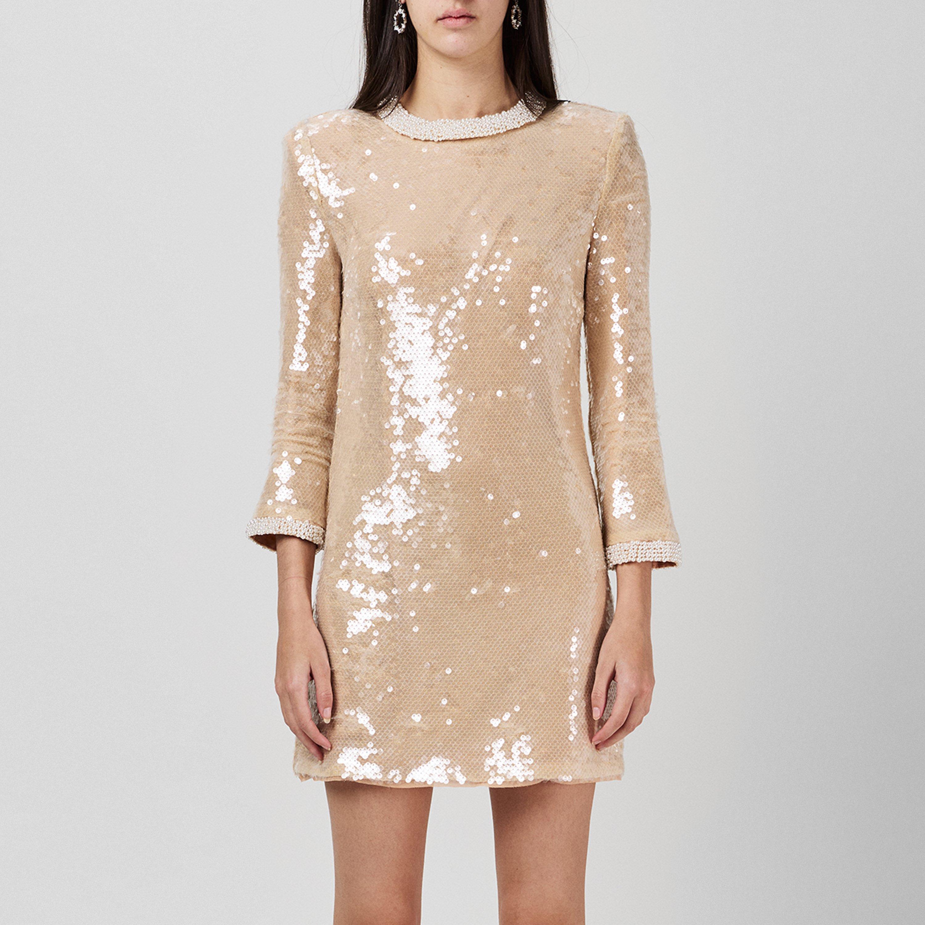 Pearl Sequined Mini Dress