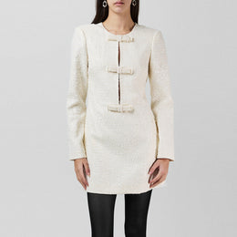 Boucle Diamante Bow Mini Dress