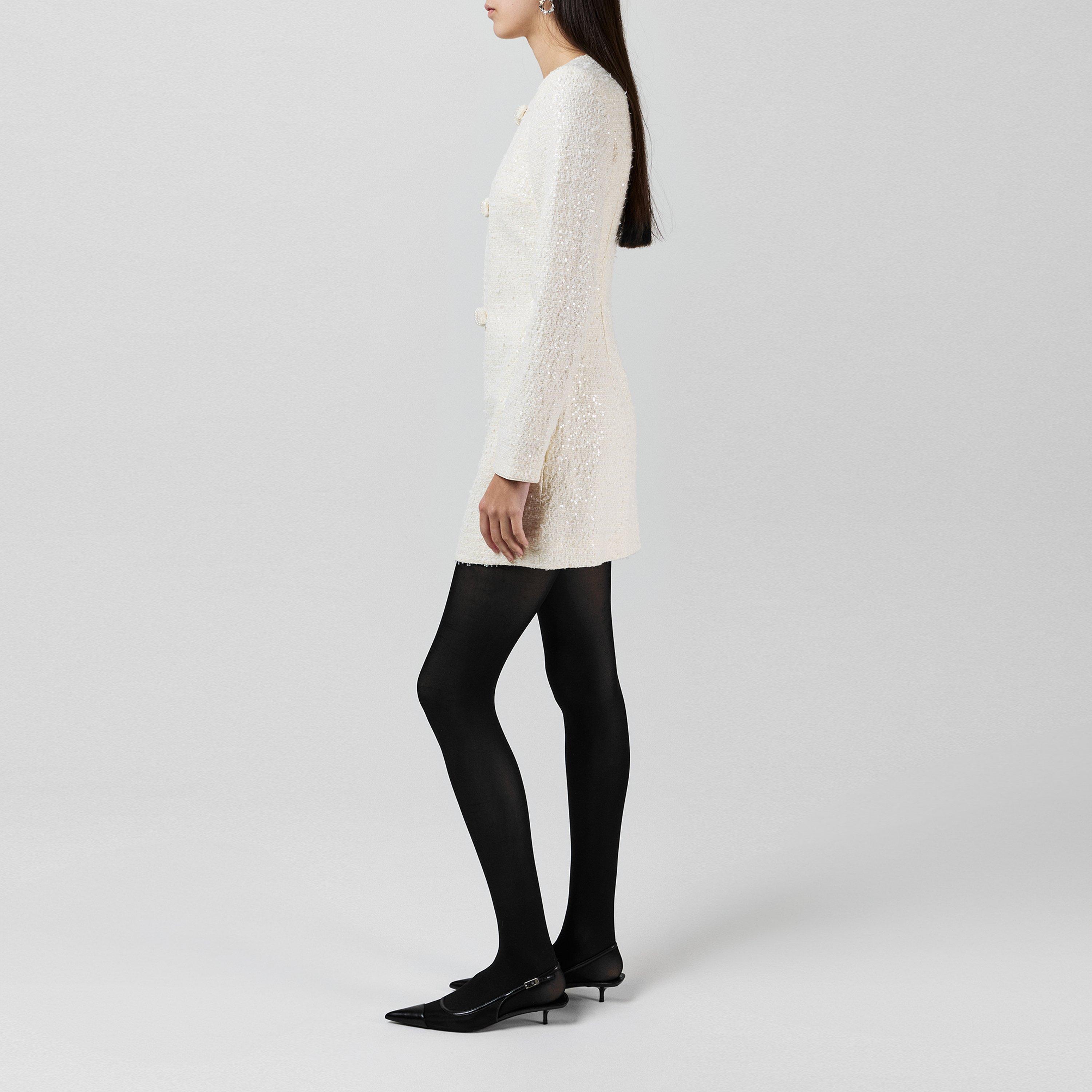 Boucle Diamante Bow Mini Dress