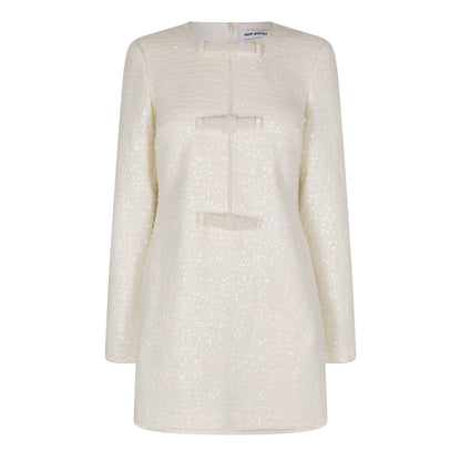 Boucle Diamante Bow Mini Dress