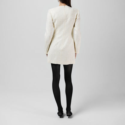 Boucle Diamante Bow Mini Dress