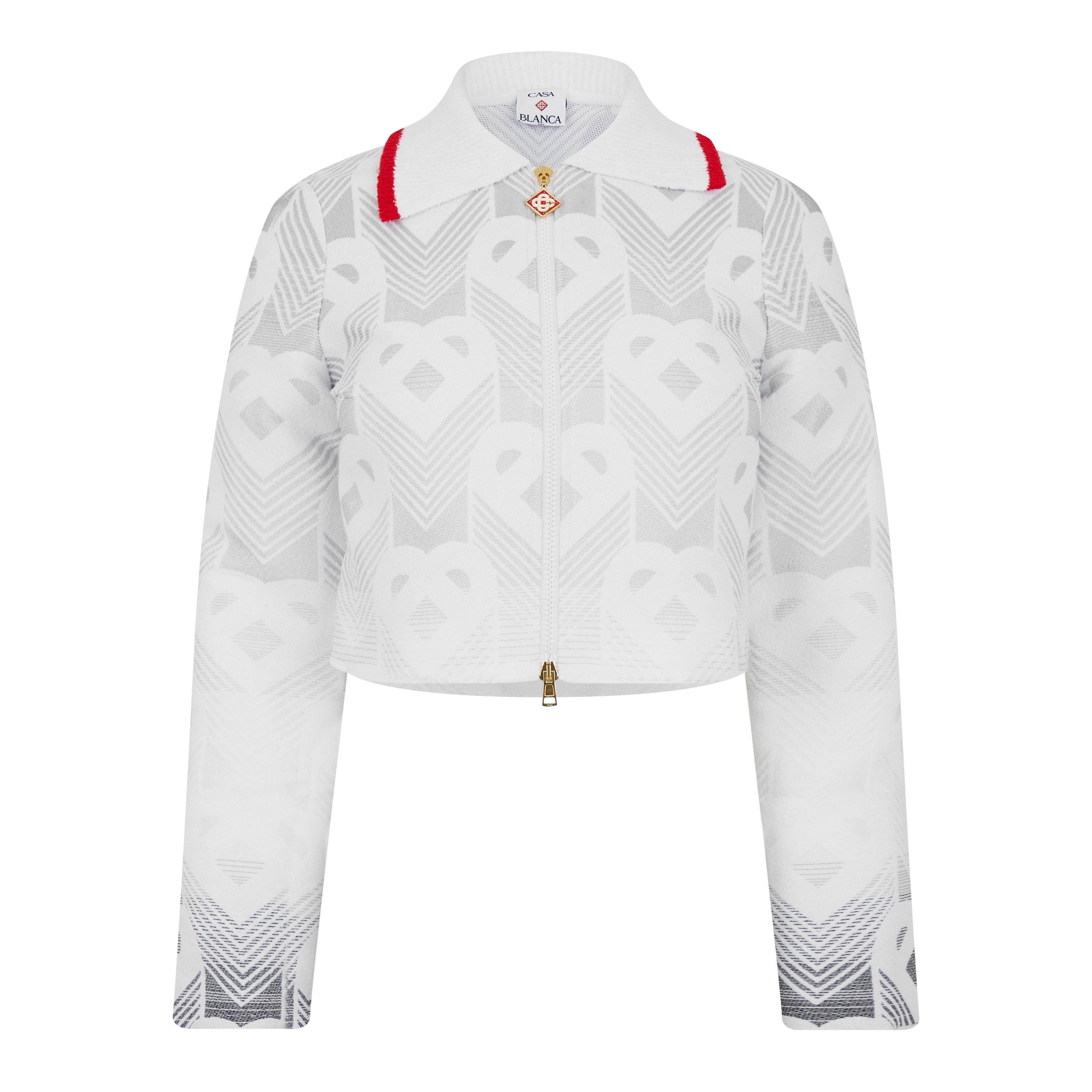 Gradient Heart Monogram Cotton Long Sleeve Boucle Jacket
