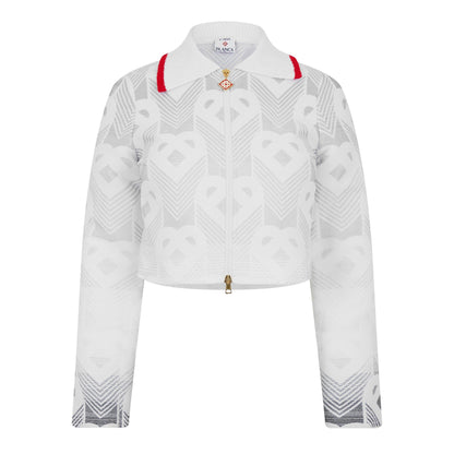 Gradient Heart Monogram Cotton Long Sleeve Boucle Jacket