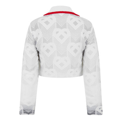 Gradient Heart Monogram Cotton Long Sleeve Boucle Jacket