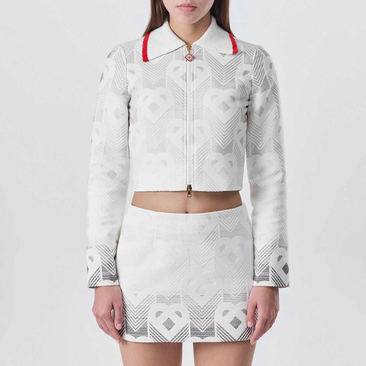 Gradient Heart Monogram Towelling Jacket