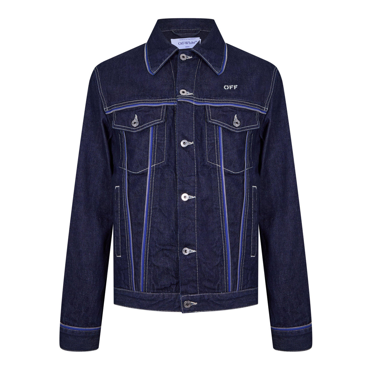 Zip-Embellished Denim Jacket