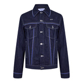 Zip-Embellished Denim Jacket
