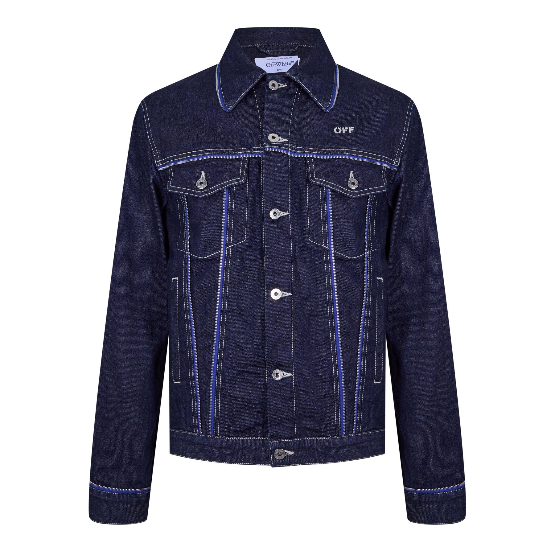 Zip-Embellished Denim Jacket