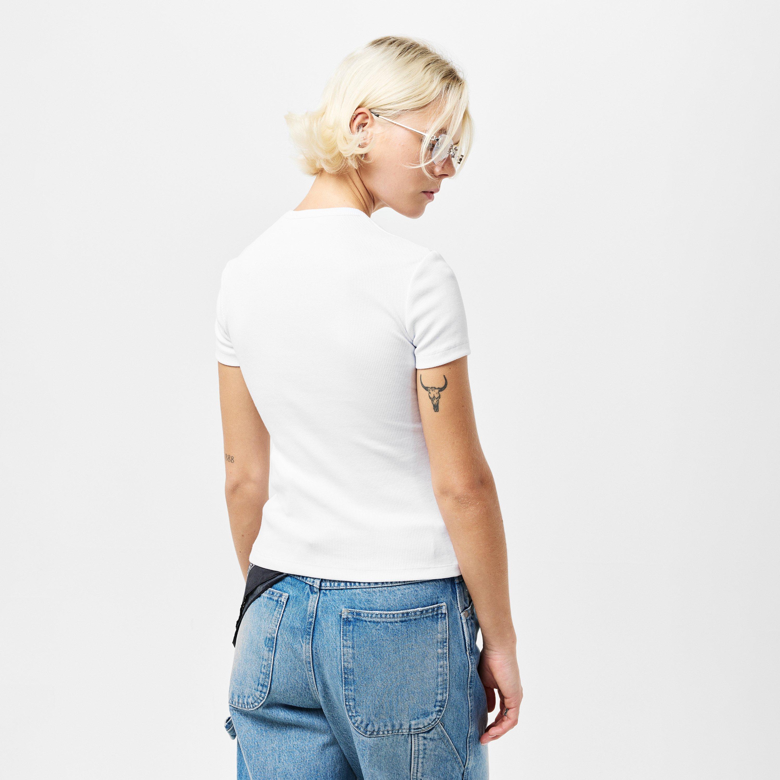 Stamp Ribbed Cropped Baby Tee
