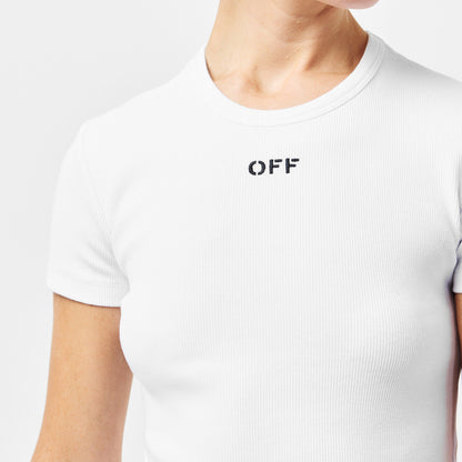 Stamp Ribbed Cropped Baby Tee