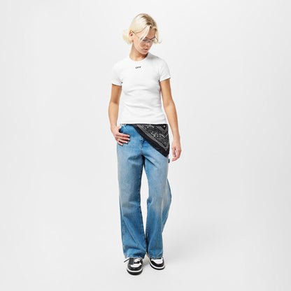 Stamp Ribbed Cropped Baby Tee