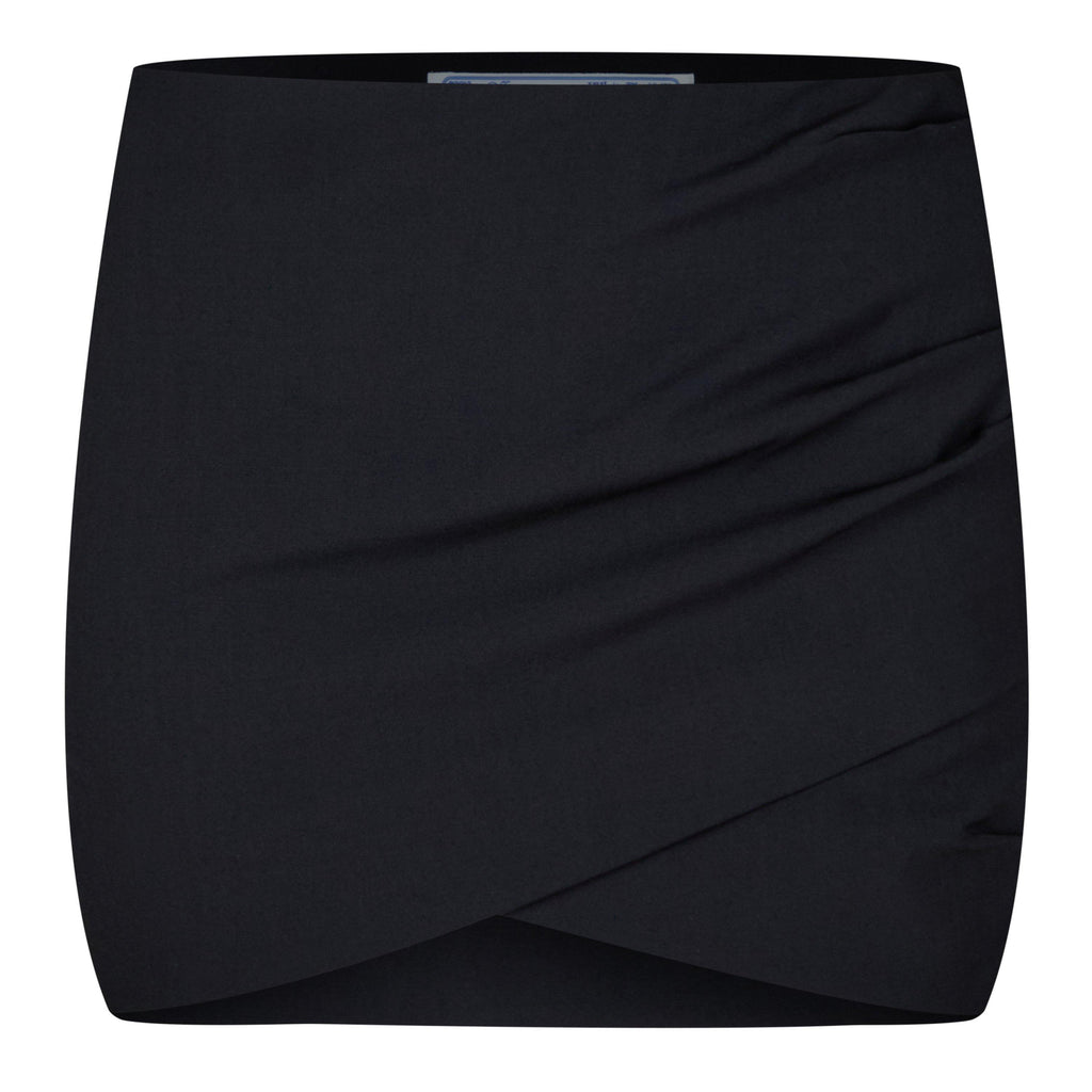 Logo-Patch Draped Mini Skirt