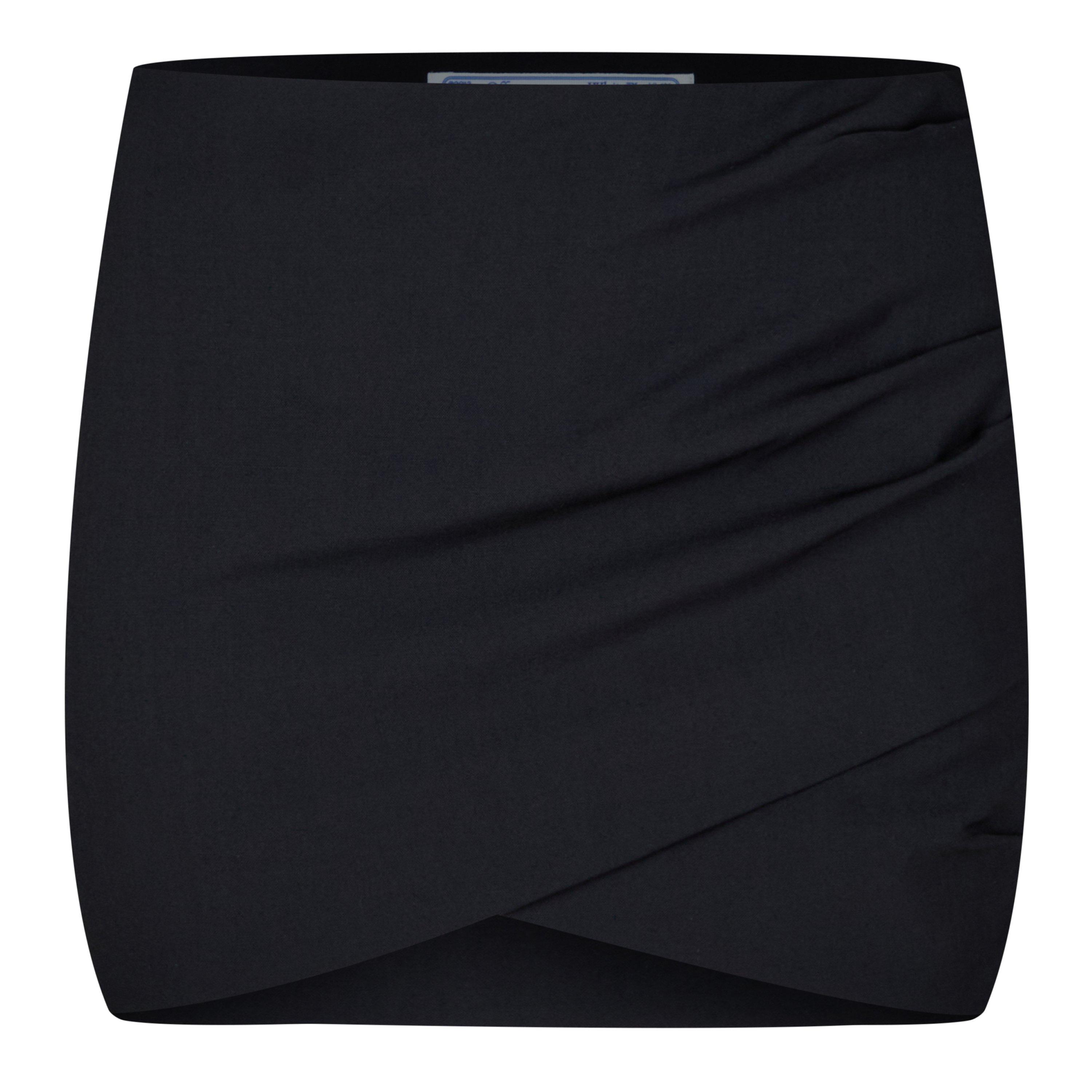 Logo-Patch Draped Mini Skirt