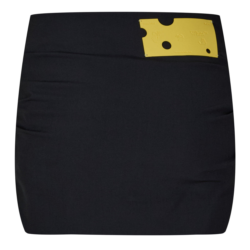 Logo-Patch Draped Mini Skirt