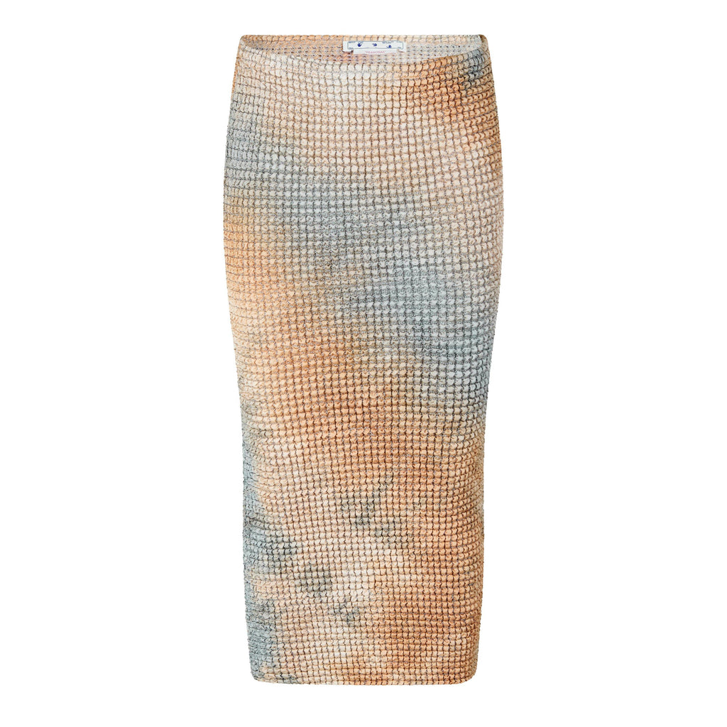 Smocked Tie-Dye Pencil Skirt