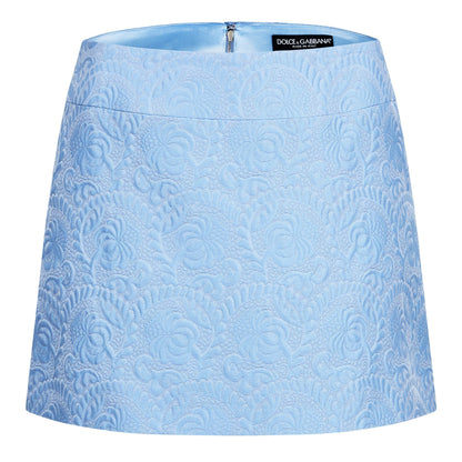 Floral Quilted Jacquard Miniskirt