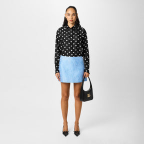 Floral Quilted Jacquard Miniskirt