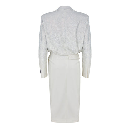 - Padded Shoulder A Line Dress