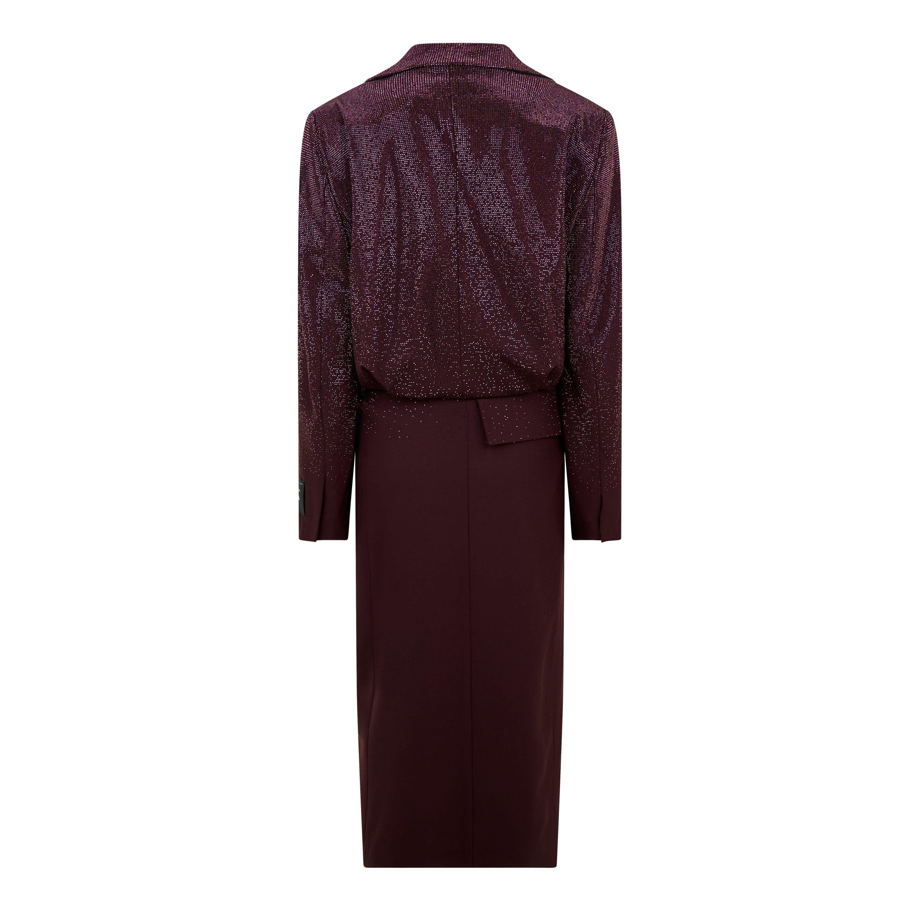 - Padded Shoulder A Line Dress